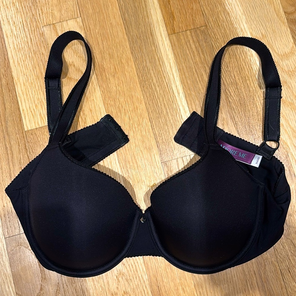 Adore Me Ellisandra Contour Demi Bra, Size 34DD, Excellent Condition! Black